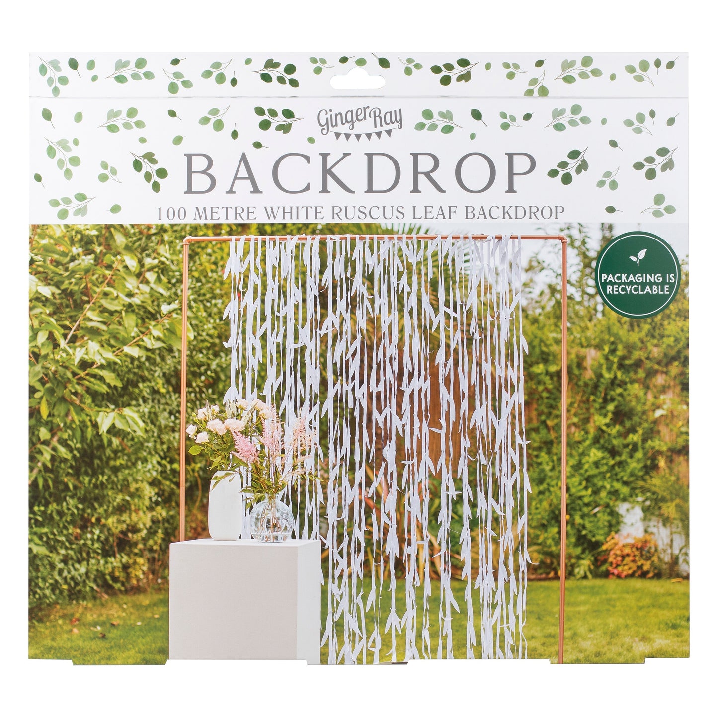 White Leaf Wedding Backdrop- 5 Inner Pack