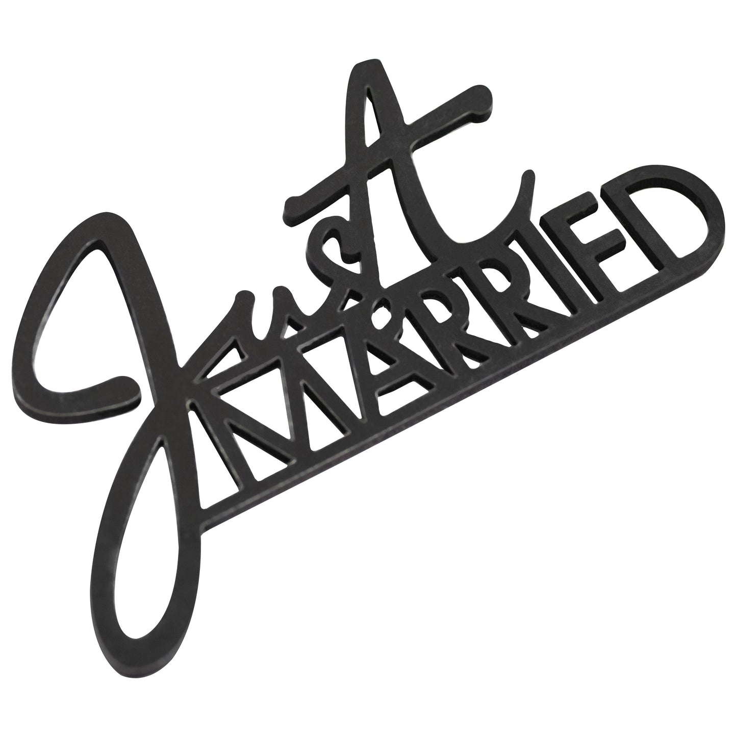 Black Wooden Just Married Table Sign- 5 Inner Pack