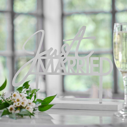 Just Married Wedding Table Sign- 5 Inner Pack