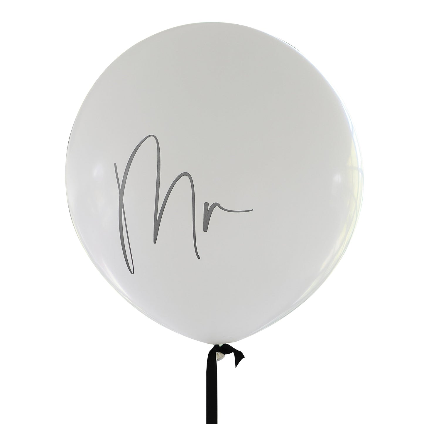 Black & White Mr Balloon with Black Balloon Tail- 5 Inner Pack