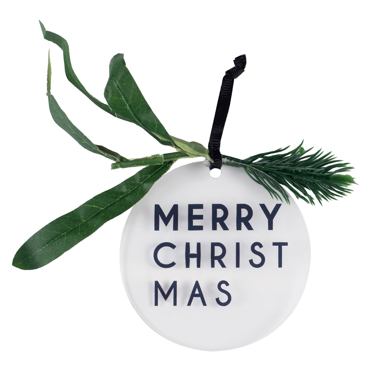 Merry Christmas Tree Decoration with Foliage- 5 Inner Pack