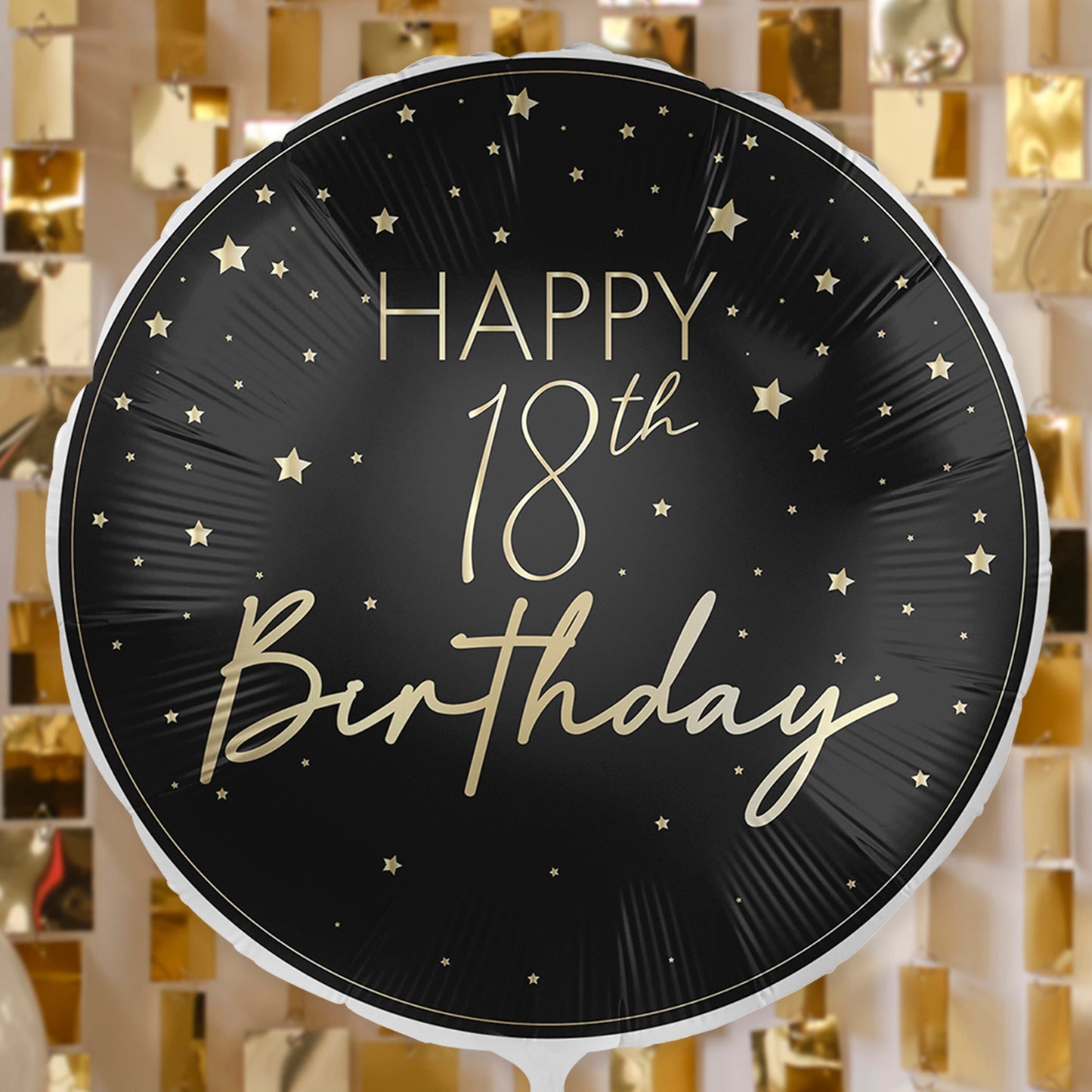 Black & Gold 18th Birthday Balloon- 5 Inner Pack
