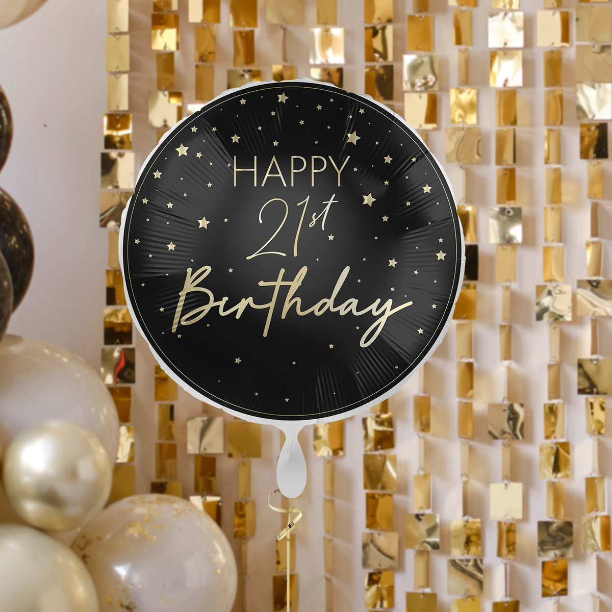 Black & Gold 21st Birthday Balloon- 5 Inner Pack