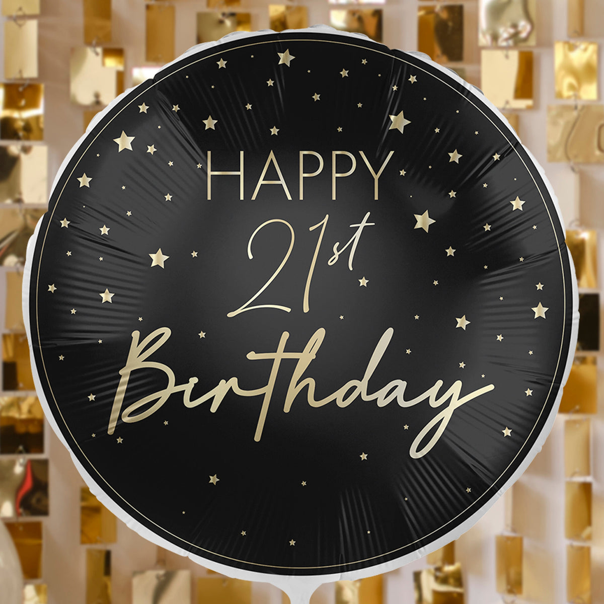 Black & Gold 21st Birthday Balloon- 5 Inner Pack