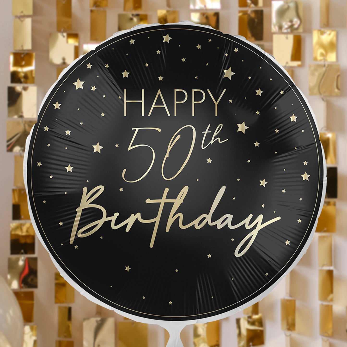 Black & Gold 50th Birthday Balloon- 5 Inner Pack