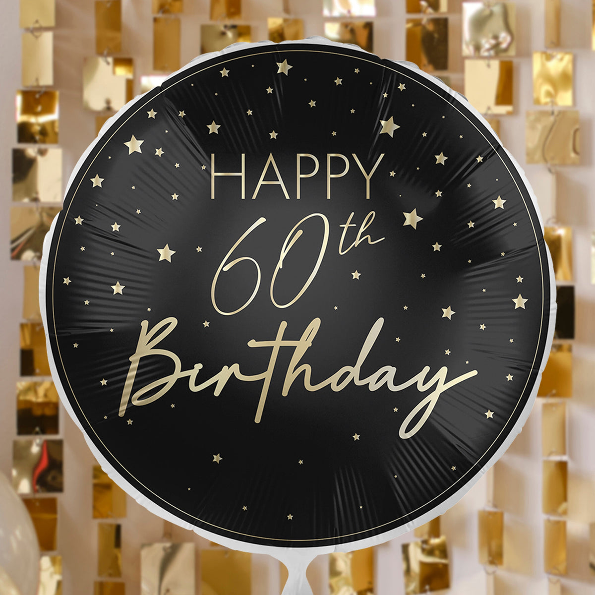 Black & Gold 60th Birthday Balloon- 5 Inner Pack