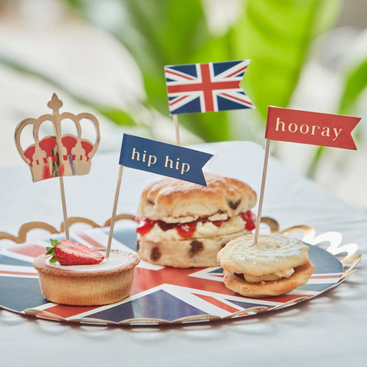 Union Jack Cupcake Topper Decorations- 5 Inner Pack