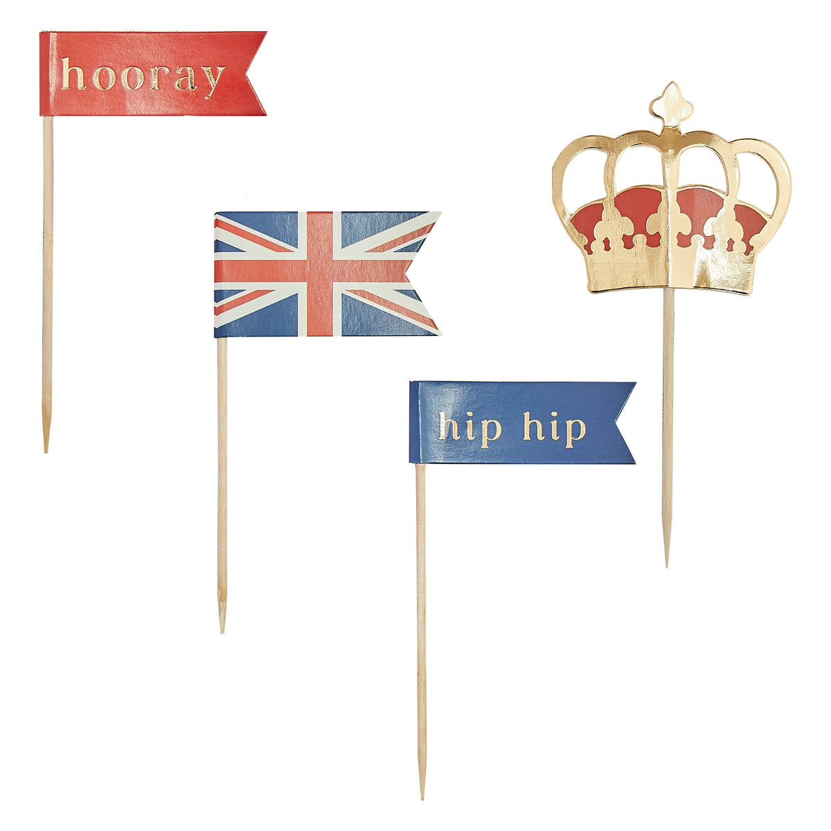 Union Jack Cupcake Topper Decorations- 5 Inner Pack