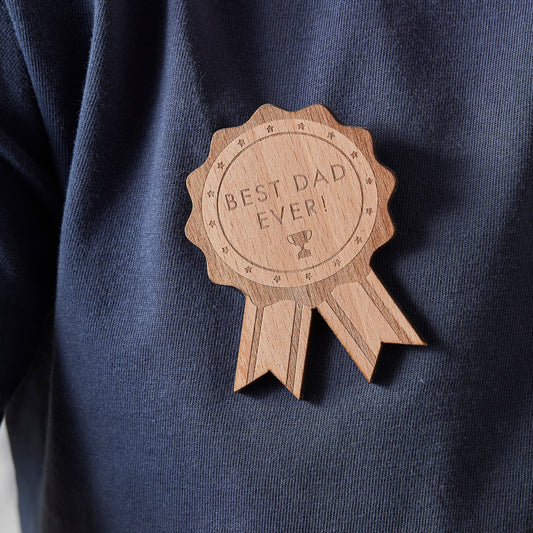 Wooden Best Dad Ever Father's Day Badge- 5 Inner Pack