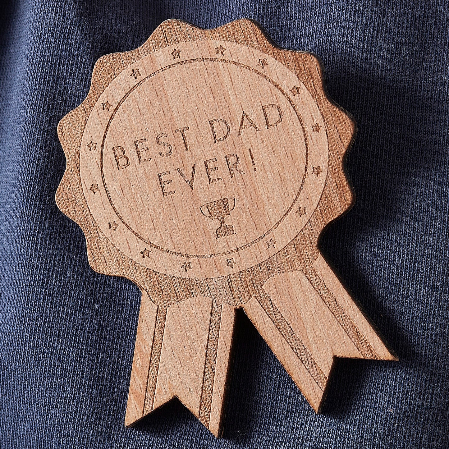 Wooden Best Dad Ever Father's Day Badge- 5 Inner Pack