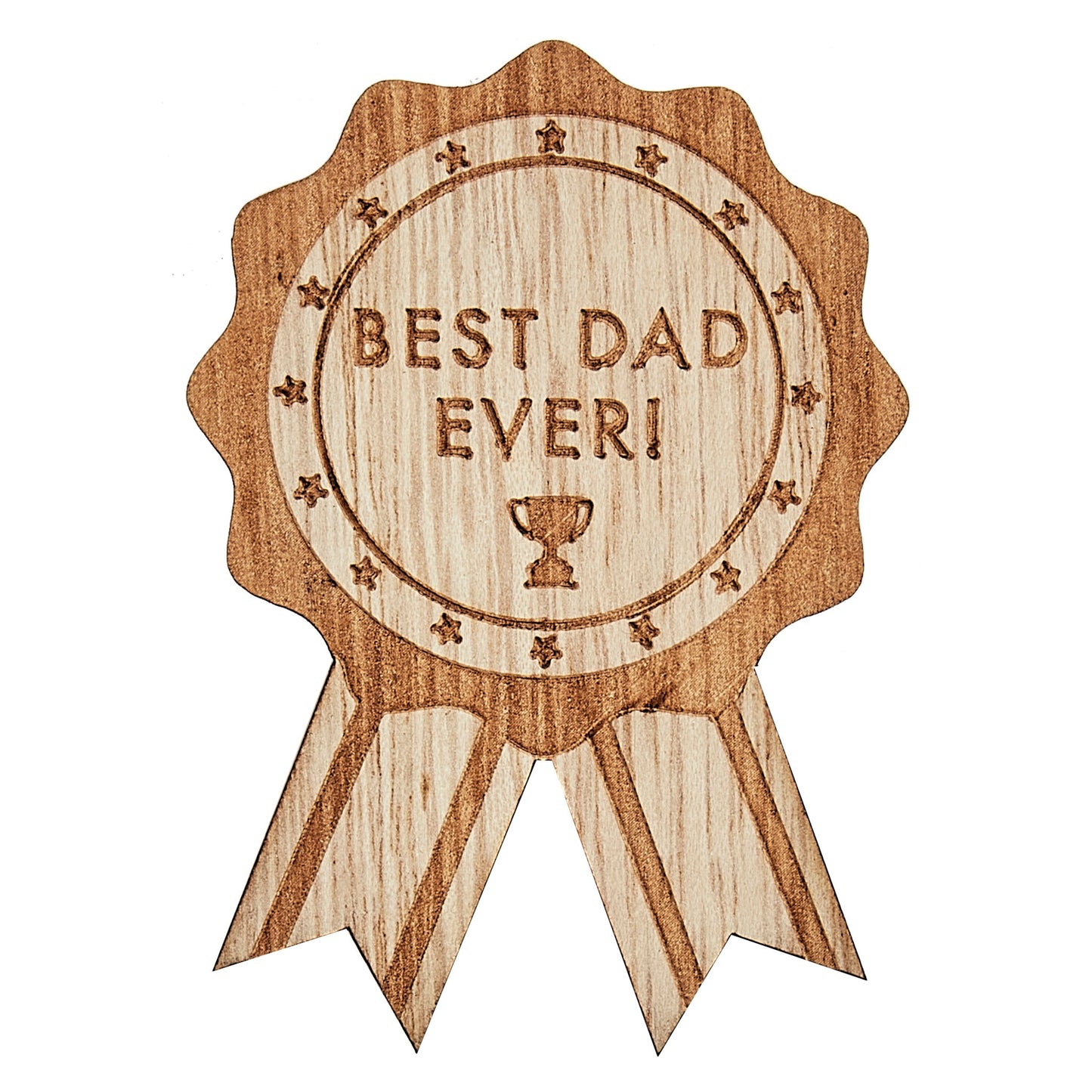 Wooden Best Dad Ever Father's Day Badge- 5 Inner Pack
