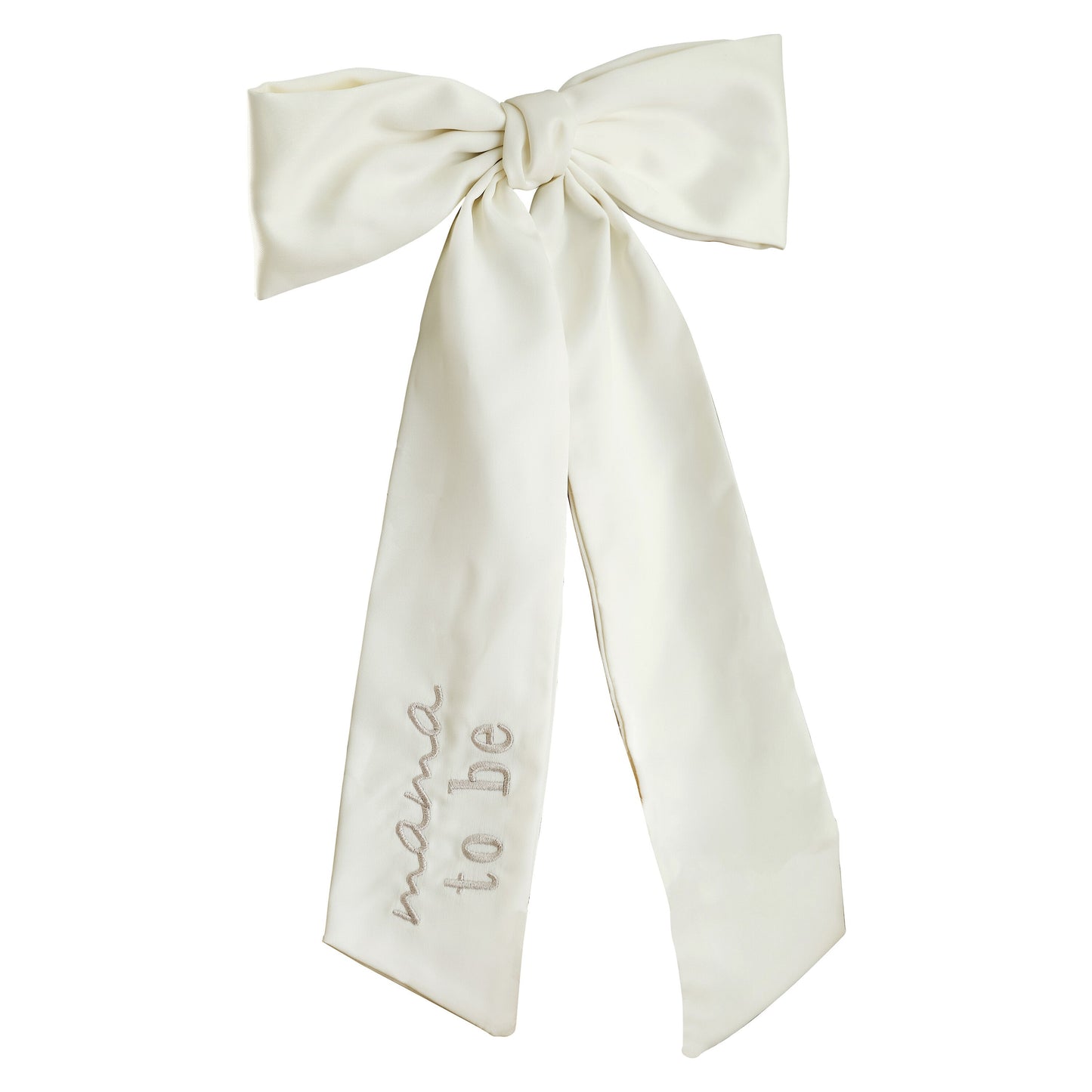 Ivory Embroidered 'Mama to Be' Hair Bow- 5 Inner Pack