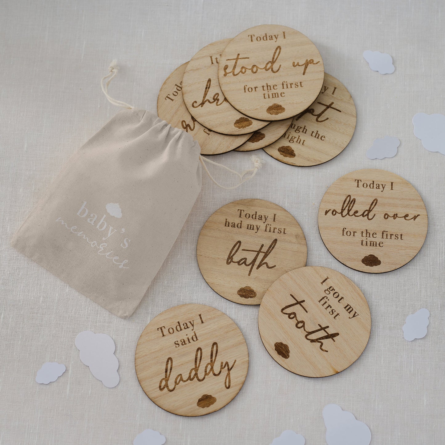 Wooden Baby Milestone Signs- 5 Inner Pack