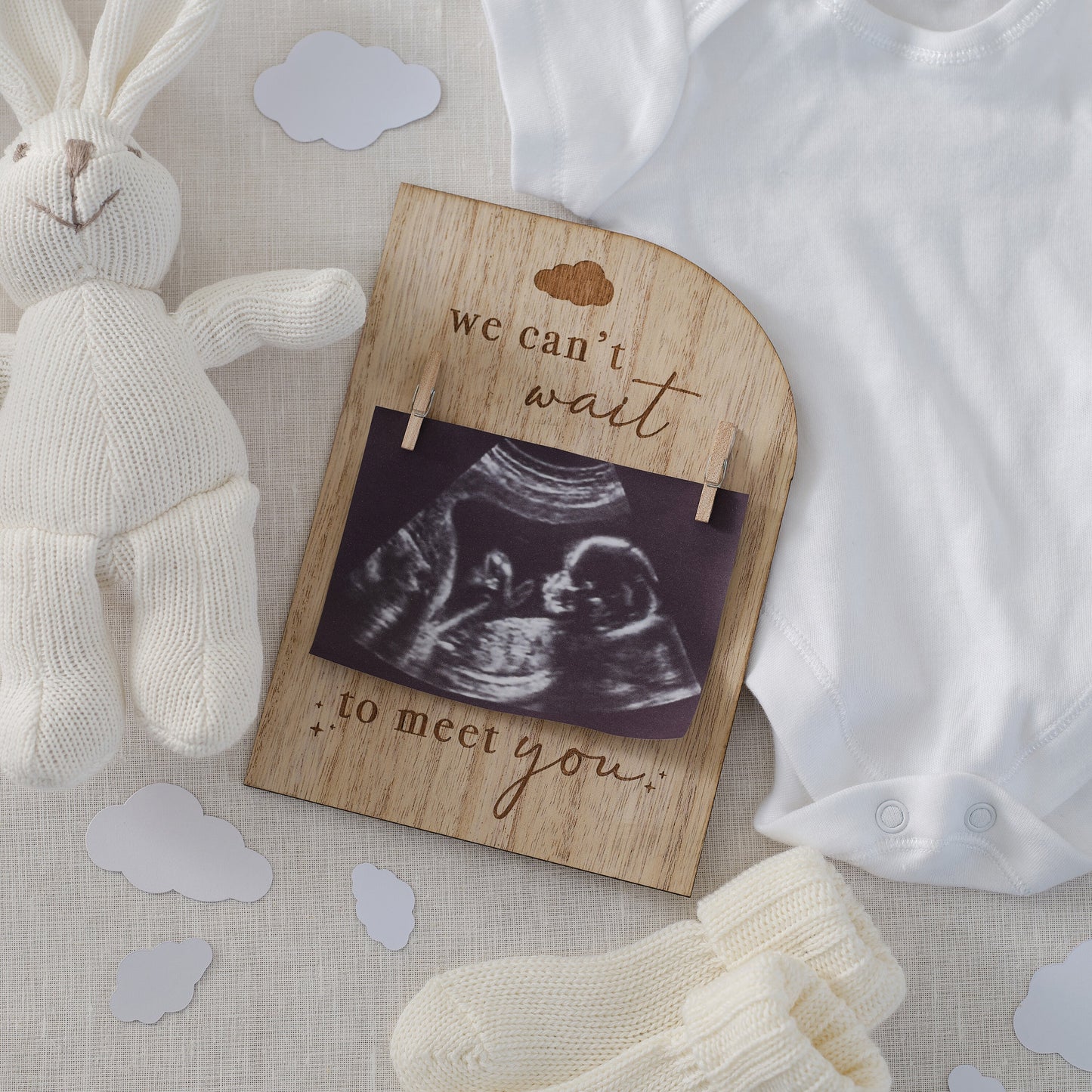 Wooden Engraved Pregnancy Announcement Sign- 5 Inner Pack