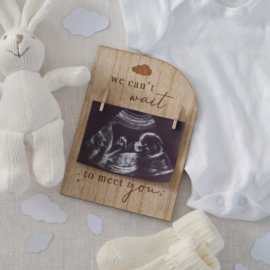 Wooden Engraved Pregnancy Announcement Sign- 5 Inner Pack