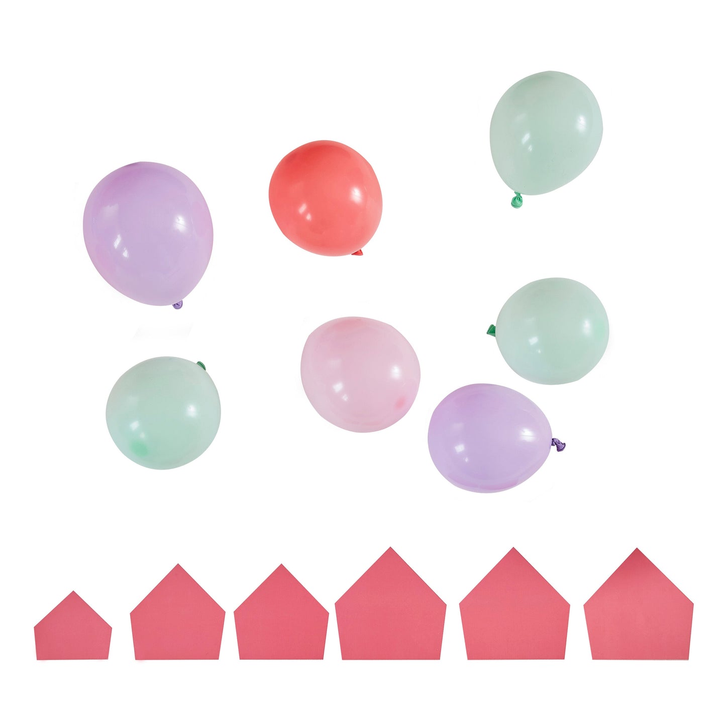 Pink, Lilac and Pastel Green Balloon Mosaic Balloon Pack with Card Spikes- 5 Inner Pack