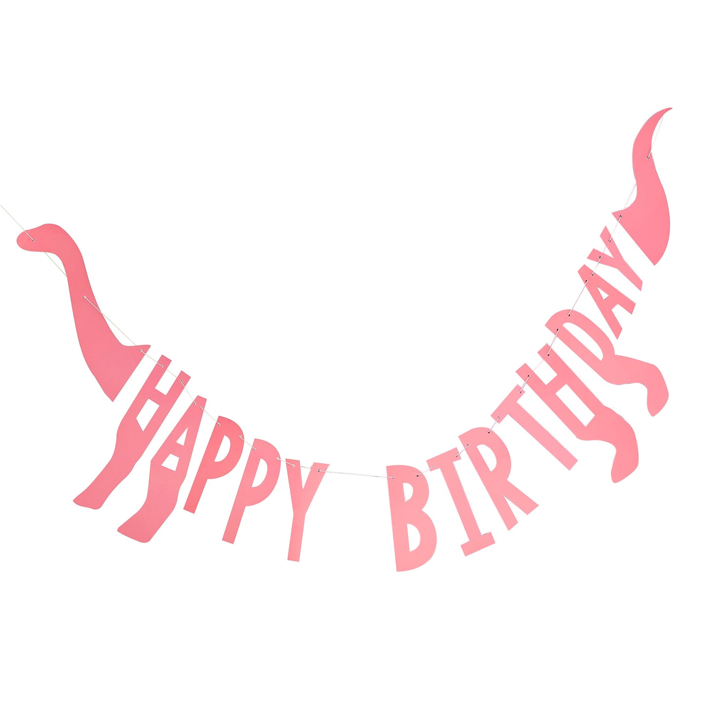 Pink Happy Birthday Dinosaur Shaped Bunting- 5 Inner Pack