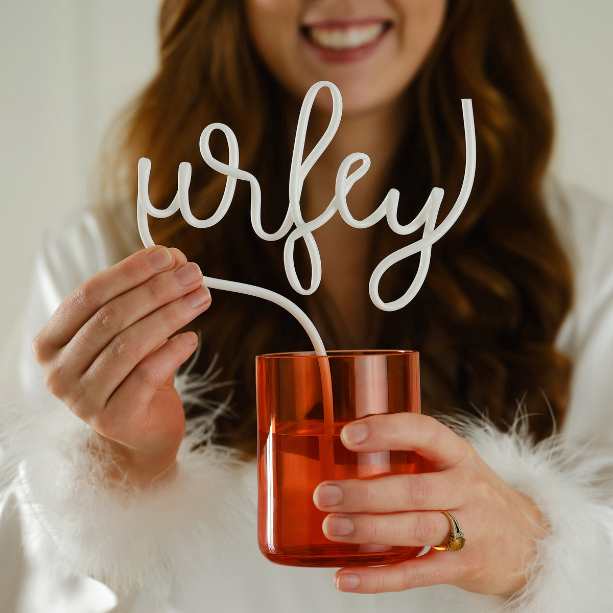 Reusable White 'Wifey' Straw- 10 Inner Pack