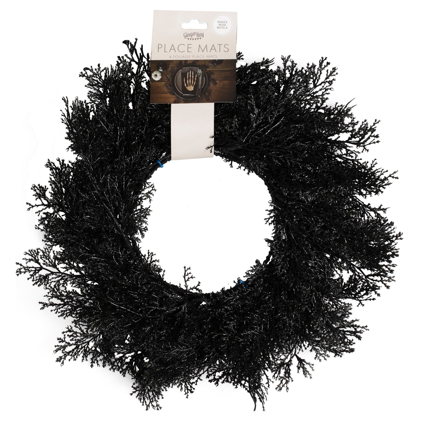 Black Foliage Halloween Table Placemats- 5 Inner Pack
