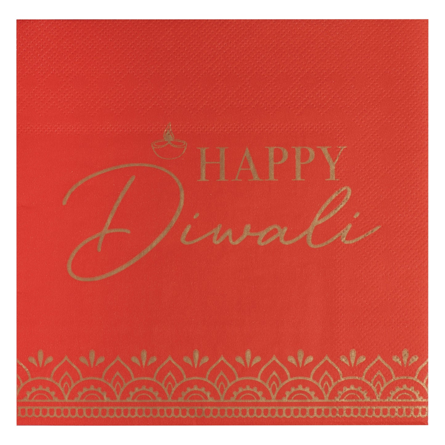 Red Happy Diwali Paper Napkins- 5 Inner Pack