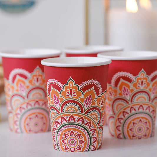 Multicoloured Paper Diwali Cups- 5 Inner Pack