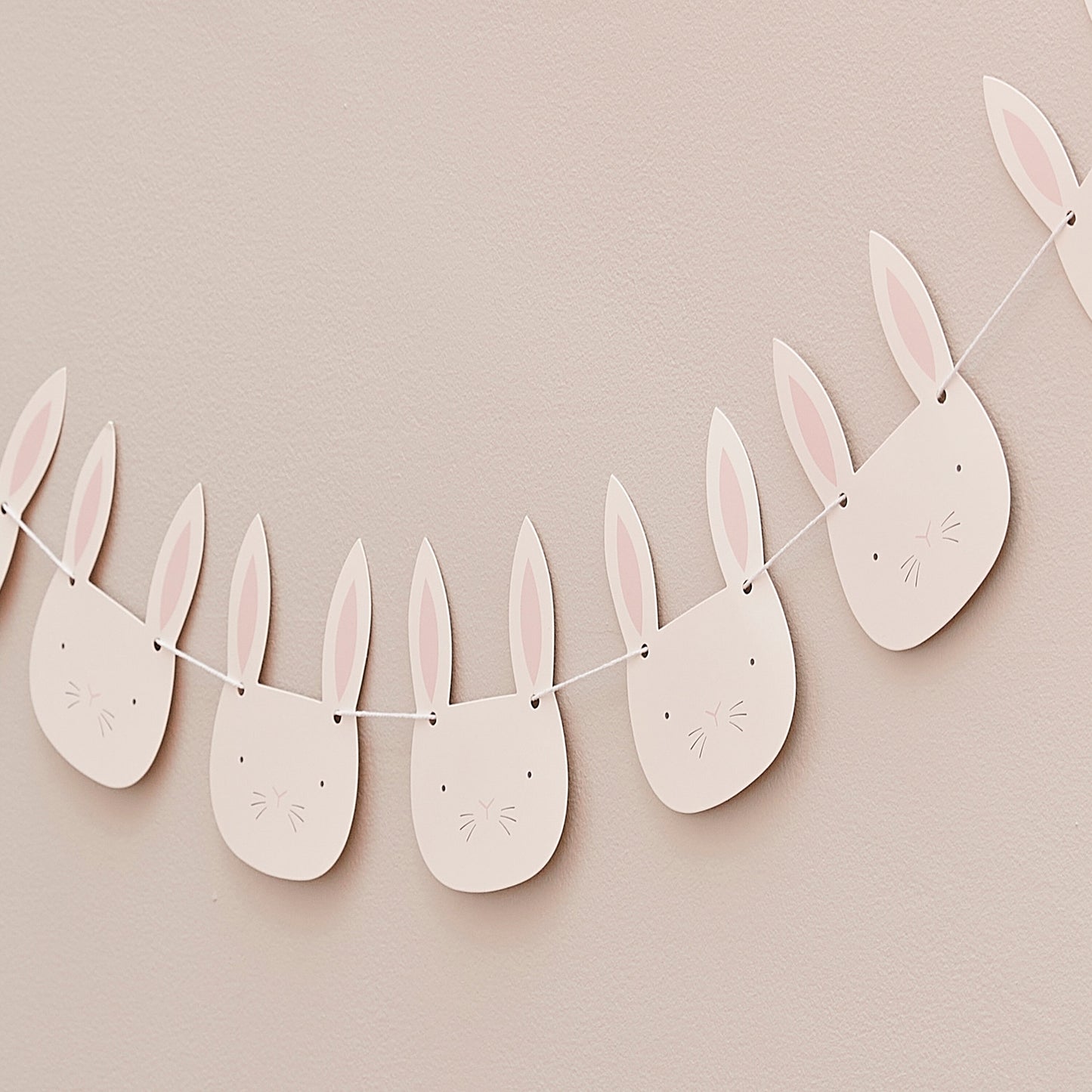 Pink & White Easter Bunny Face Bunting- 5 Inner Pack