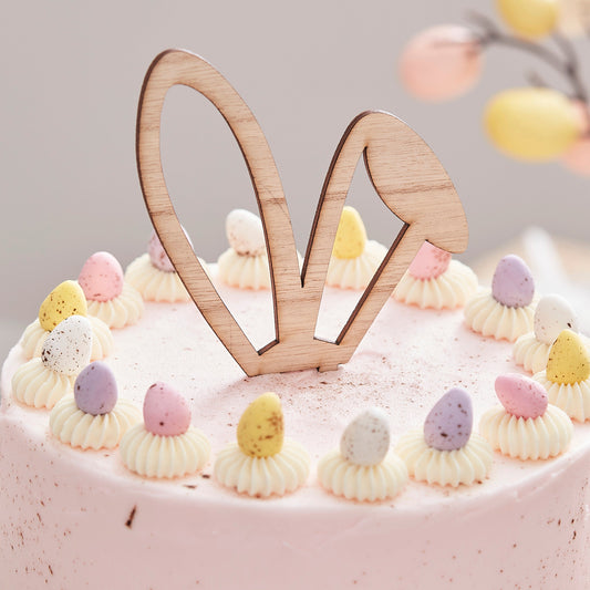 Wooden Bunny Ears Easter Cake Topper- 5 Inner Pack