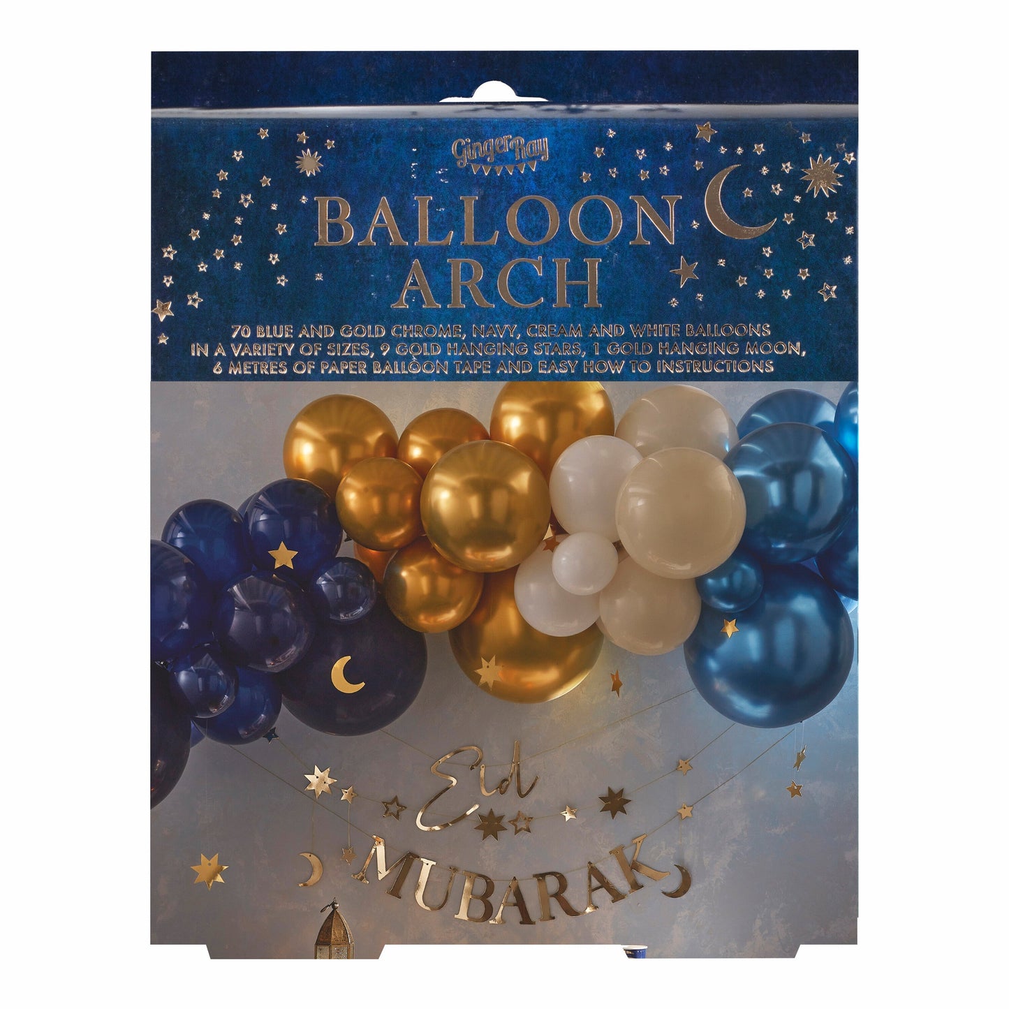 Navy, Gold & Cream Balloon Arch Kit- 5 Inner Pack