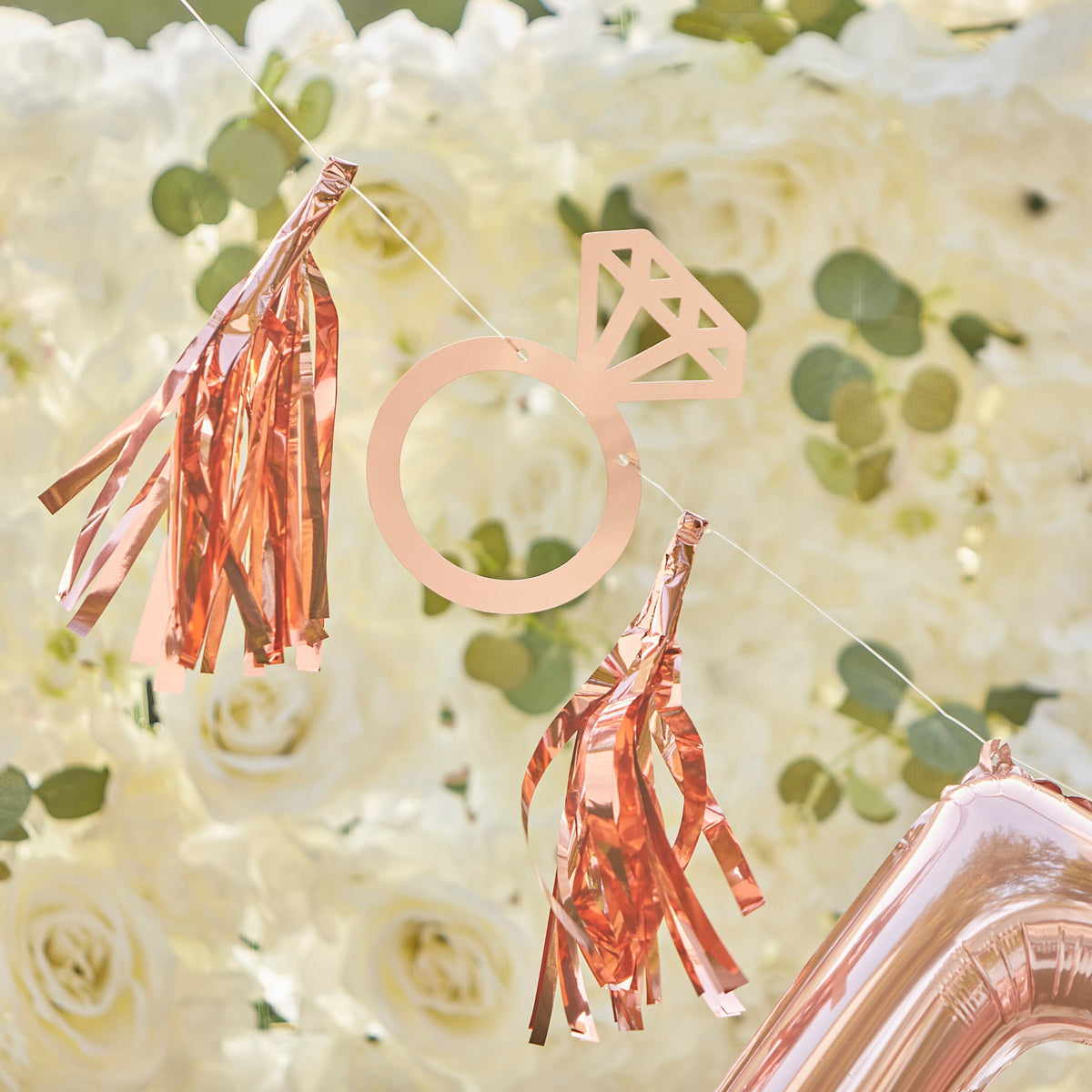Rose Gold Engaged Balloon Bunting- 5 Inner Pack