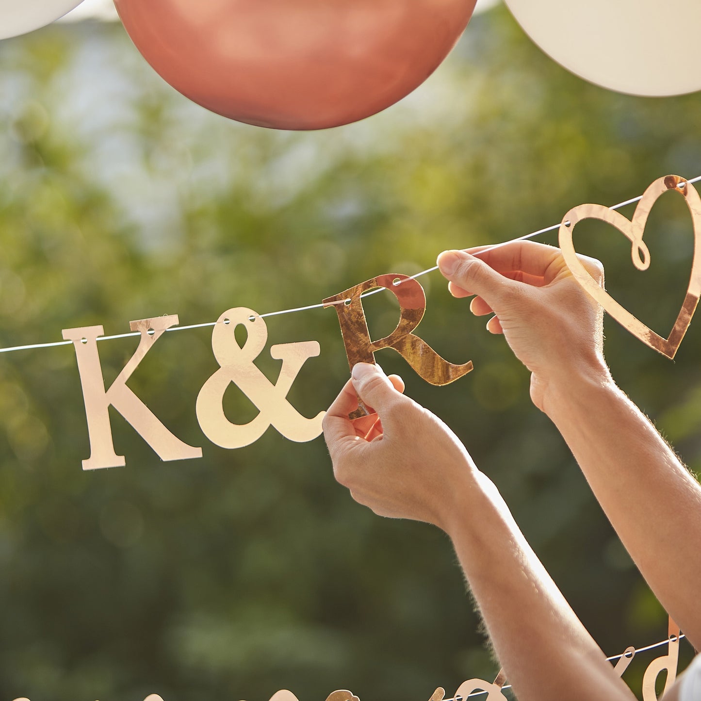 Customisable Rose Gold Engaged Bunting- 5 Inner Pack