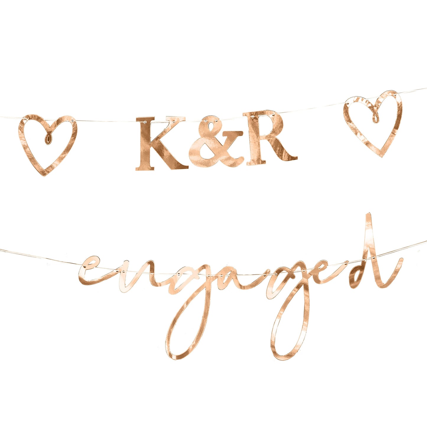 Customisable Rose Gold Engaged Bunting- 5 Inner Pack