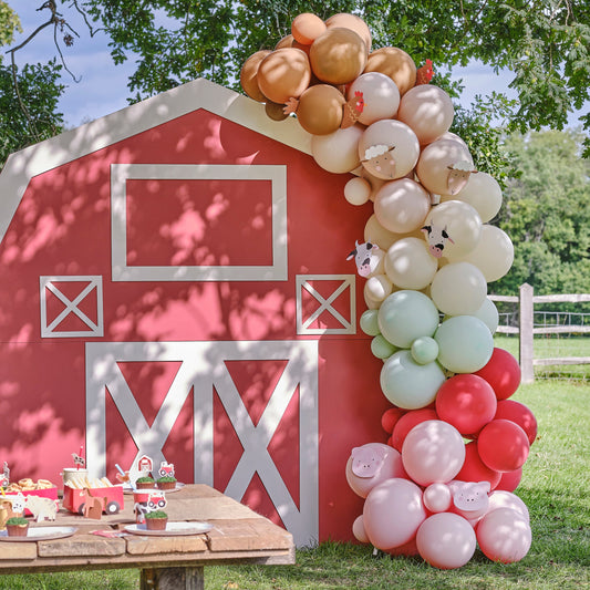 Farm Party Balloon Arch with Card Animals- 5 Inner Pack
