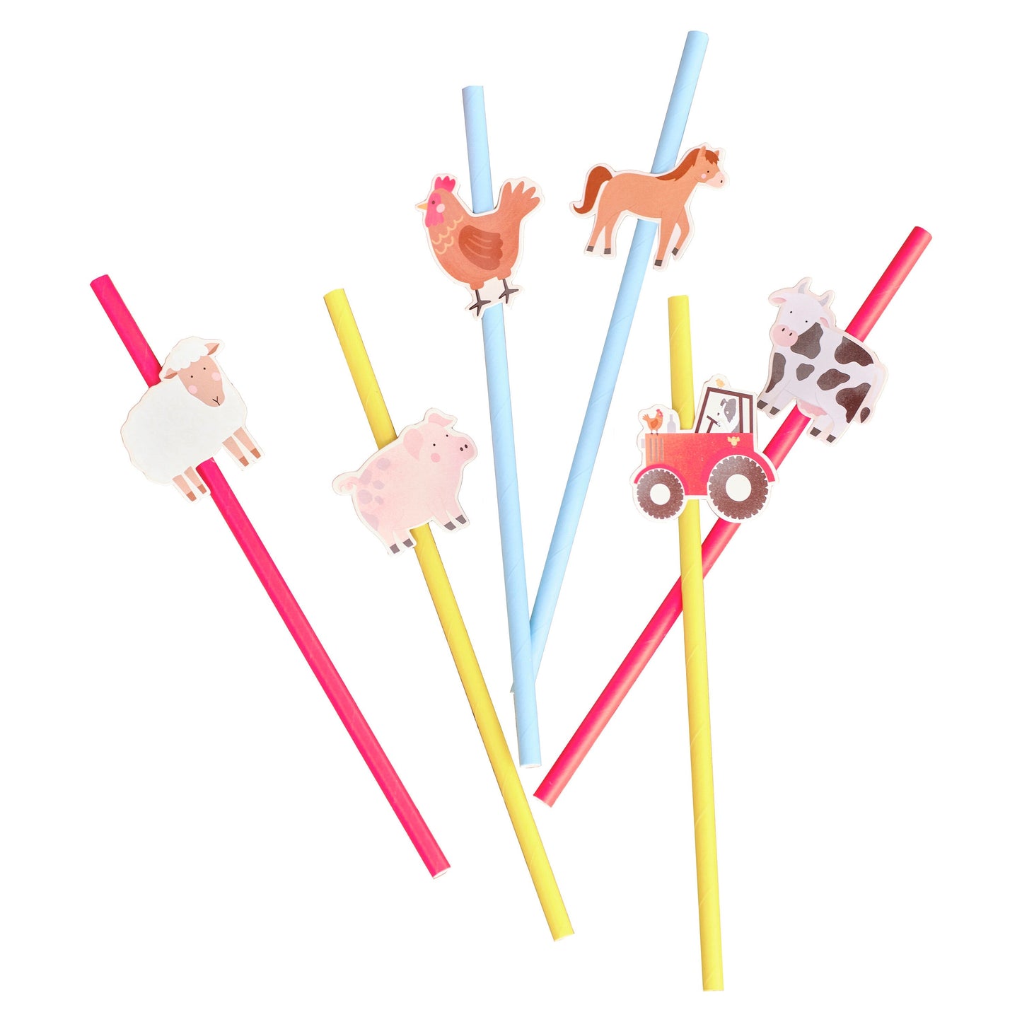 Farm Animals Party Paper Straws- 5 Inner Pack