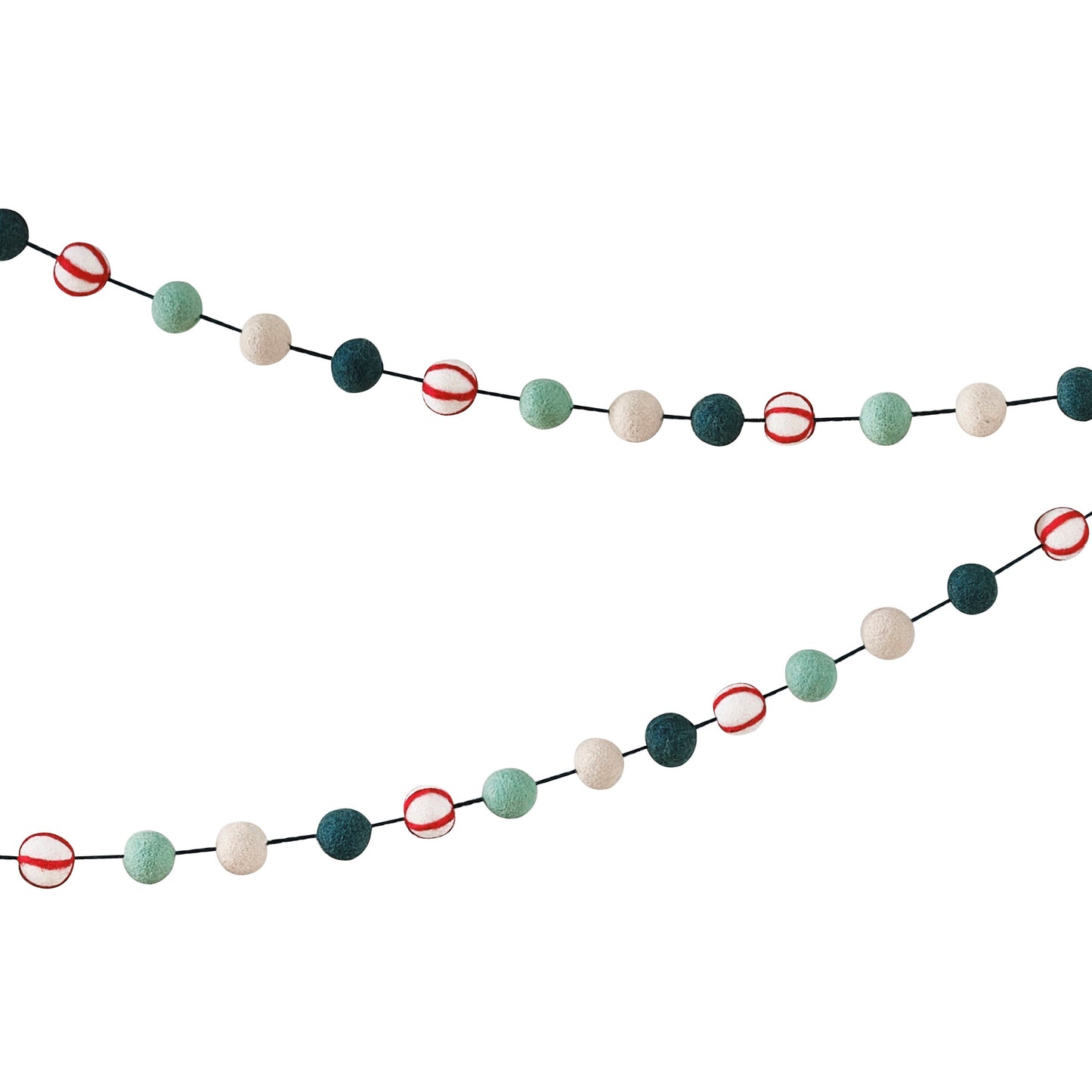 Candy Cane Felt Bead Christmas Garland- 5 Inner Pack