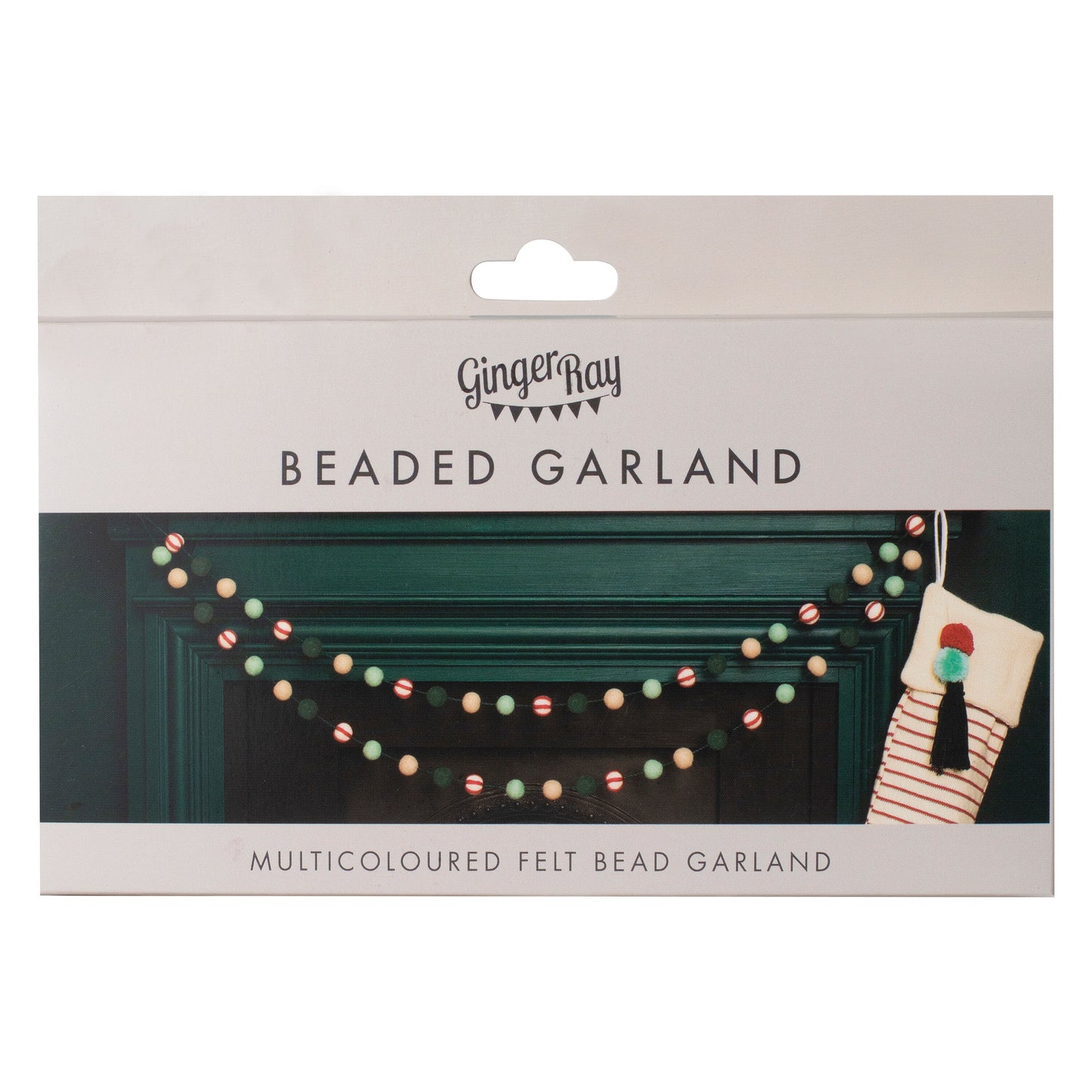Candy Cane Felt Bead Christmas Garland- 5 Inner Pack
