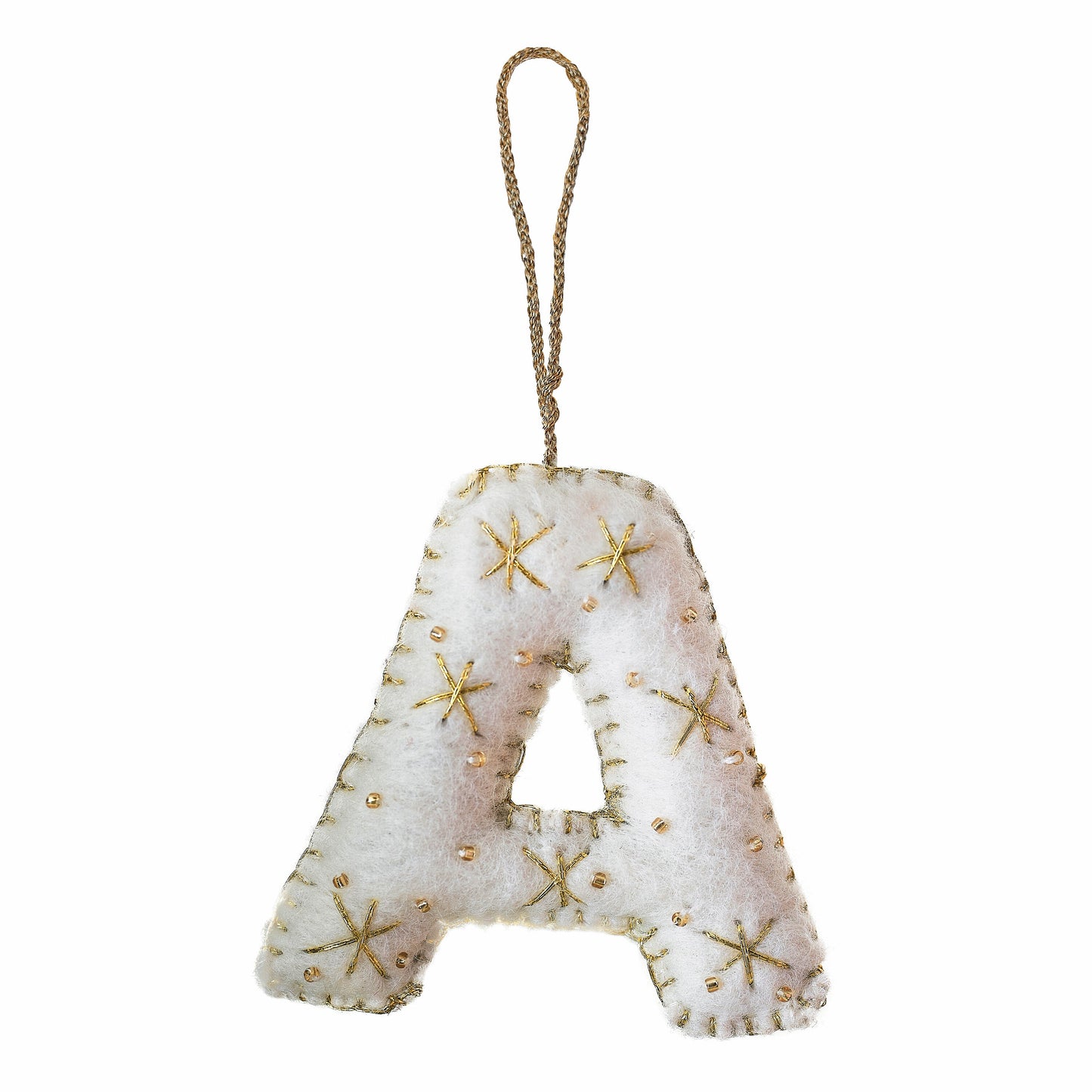 Alphabet Initial Embroidered Felt Christmas Tree Decoration- 12 Inner Pack