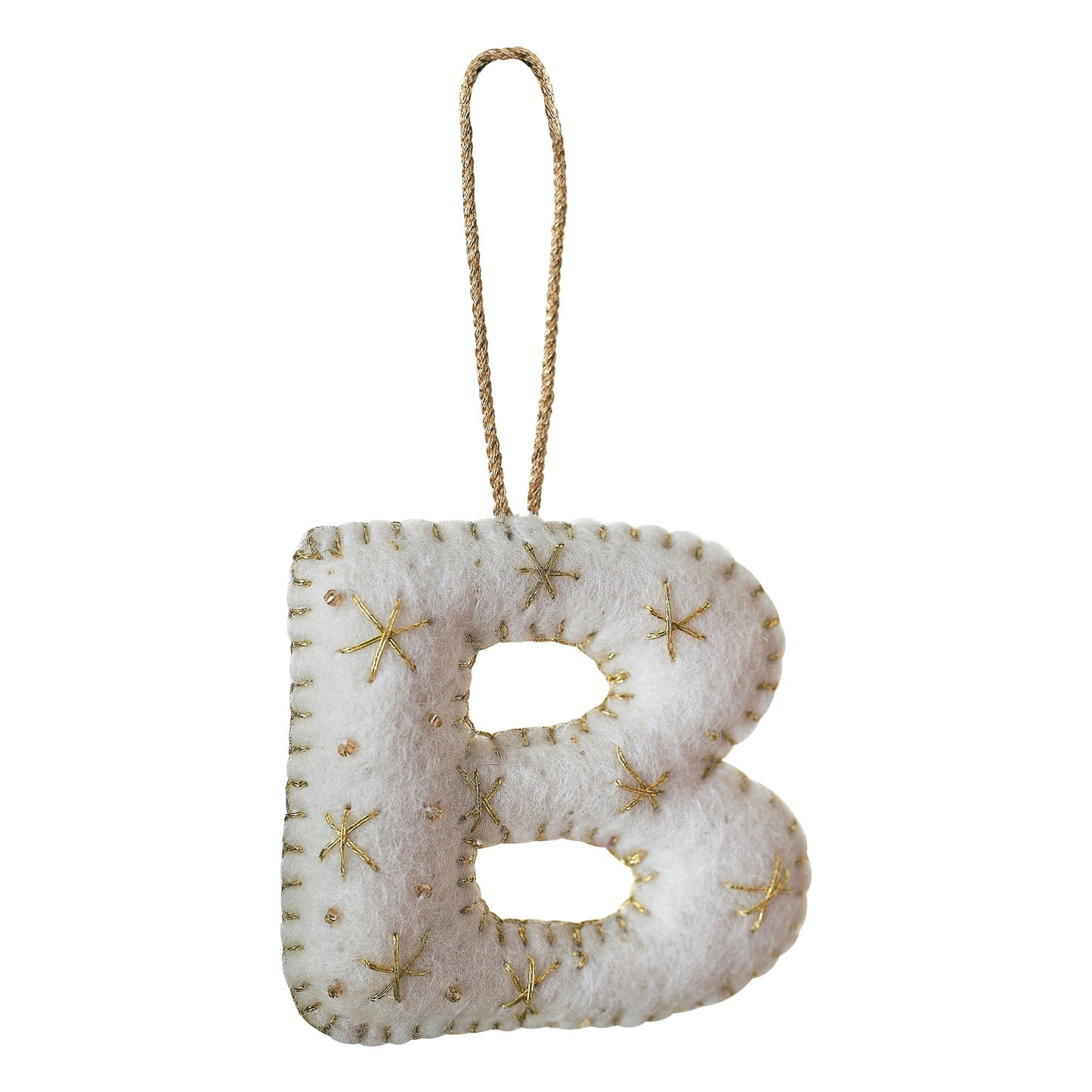 Alphabet Initial Embroidered Felt Christmas Tree Decoration- 12 Inner Pack