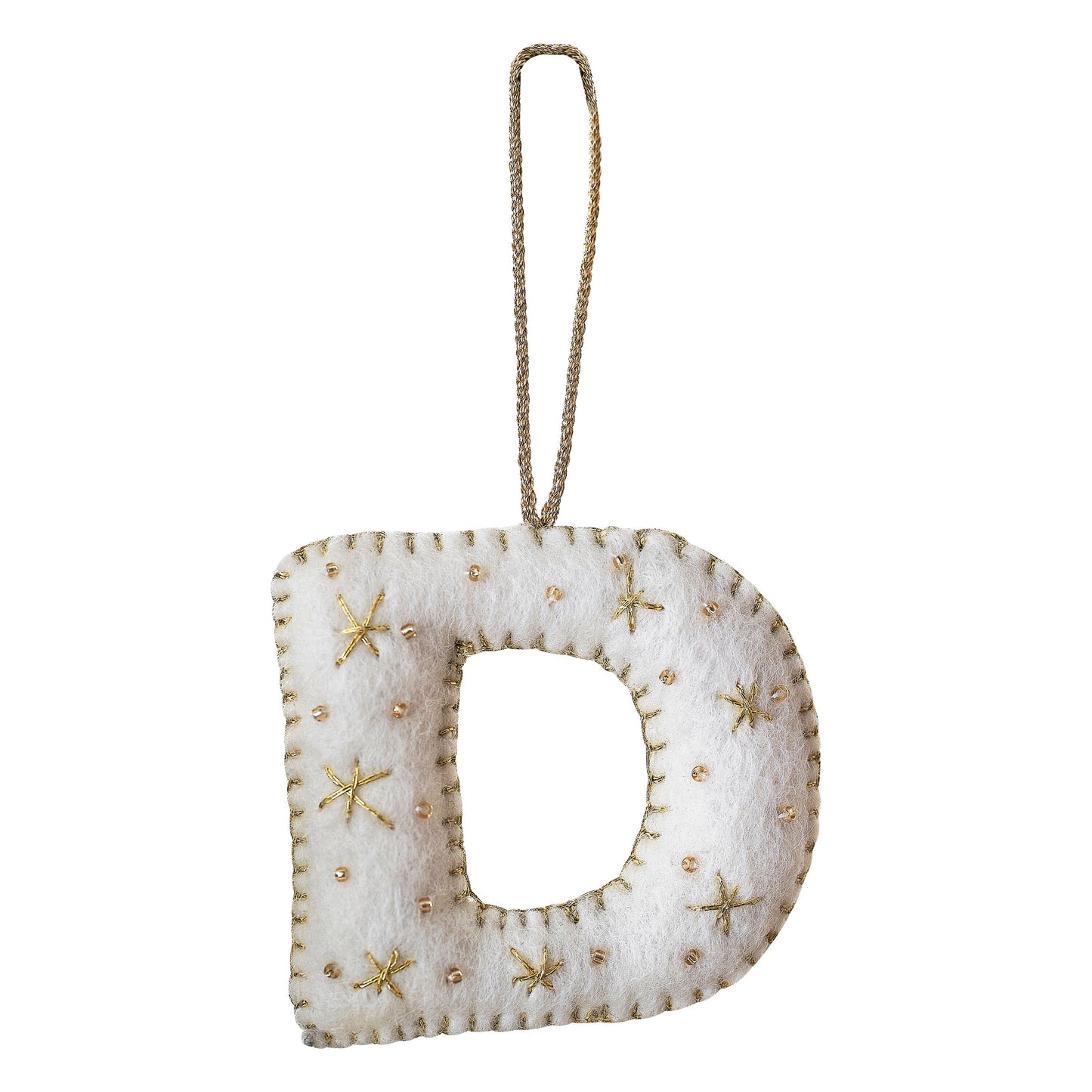 Alphabet Initial Embroidered Felt Christmas Tree Decoration- 12 Inner Pack