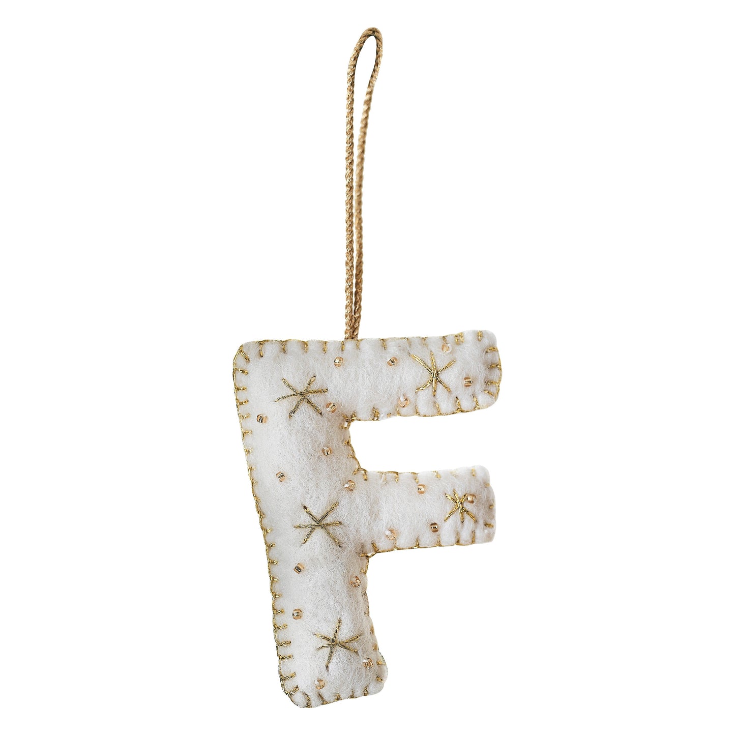 Alphabet Initial Embroidered Felt Christmas Tree Decoration- 12 Inner Pack
