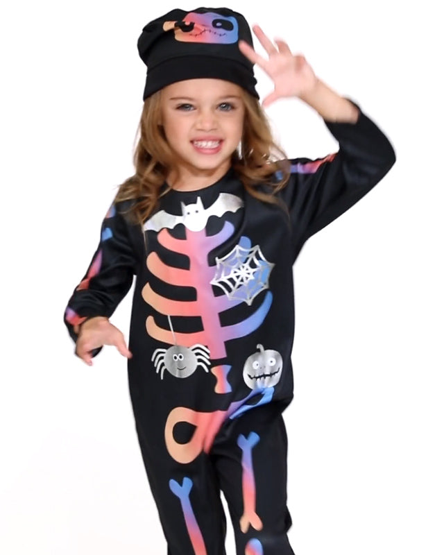 Floral Skeleton Costume - Age 6-8 Years - 1 PC