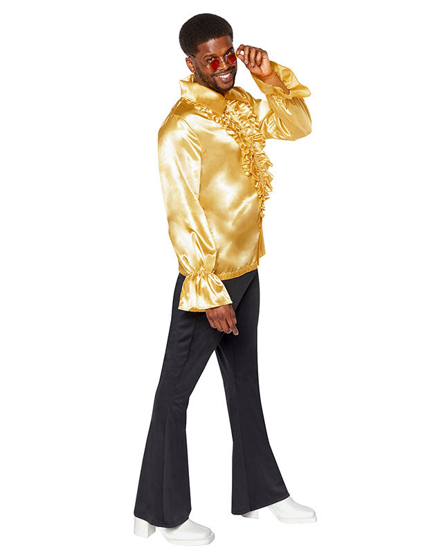 Satin Ruffle Shirt various Colours XL