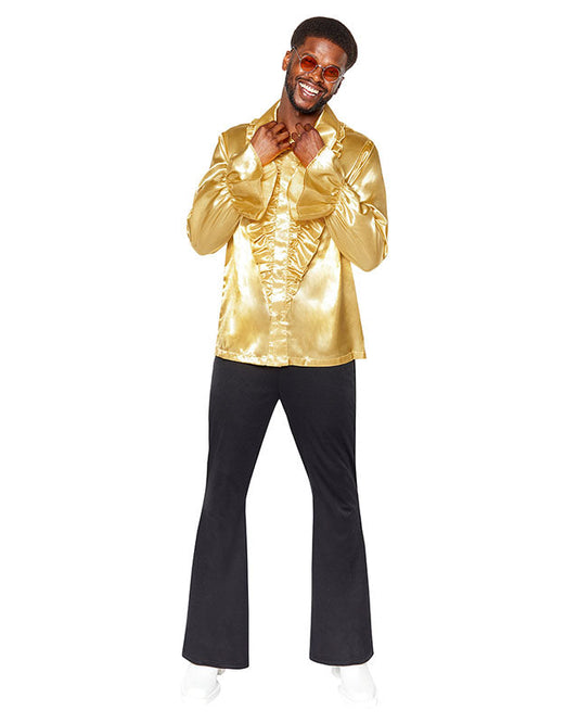 Satin Ruffle Shirt various Colours XL