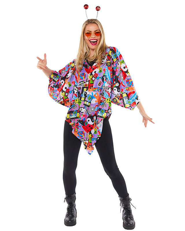 9918542 - 90s Retro Poncho - One Size