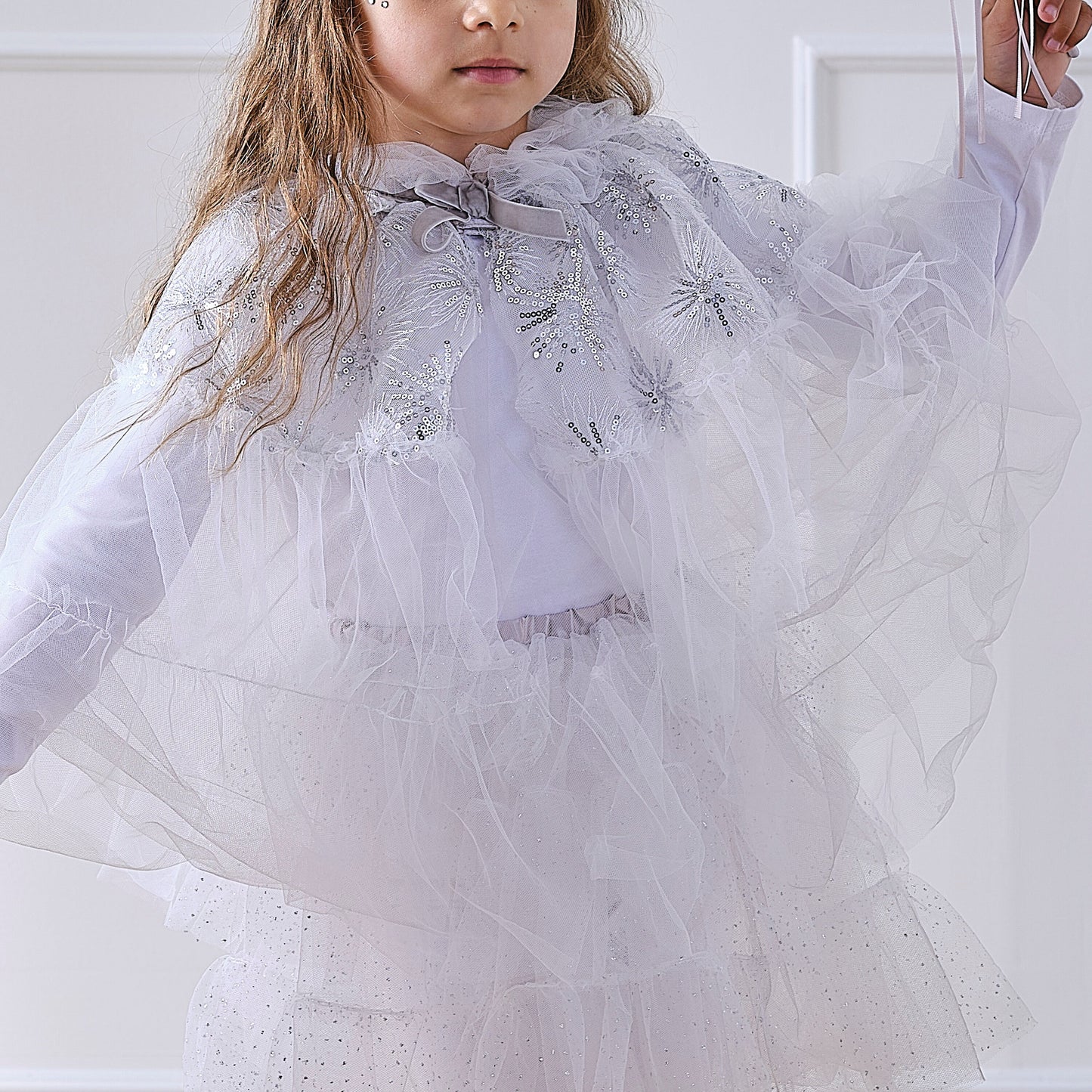 White & Silver Sparkle Fairy Princess Costume Cape- 4 Inner Pack