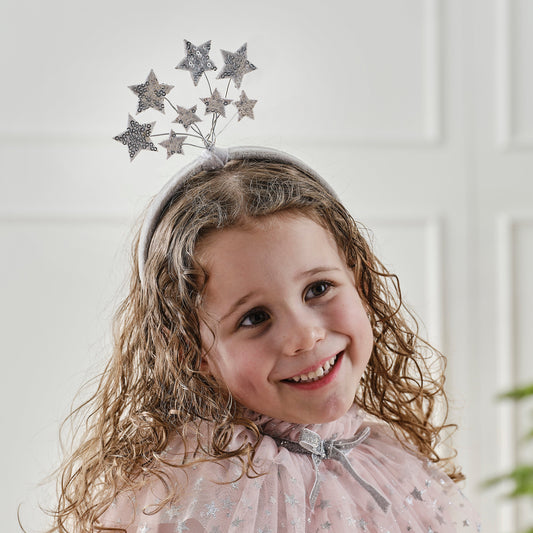 Pink & Silver Sequin Star Headband- 4 Inner Pack
