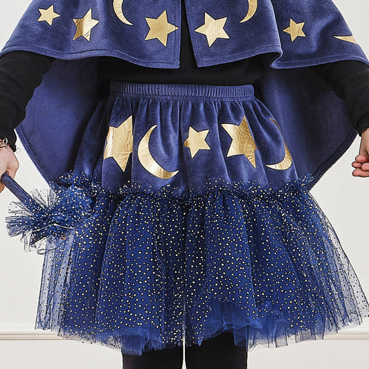 Navy Velvet Sparkle Kids Wizard Tutu- 4 Inner Pack