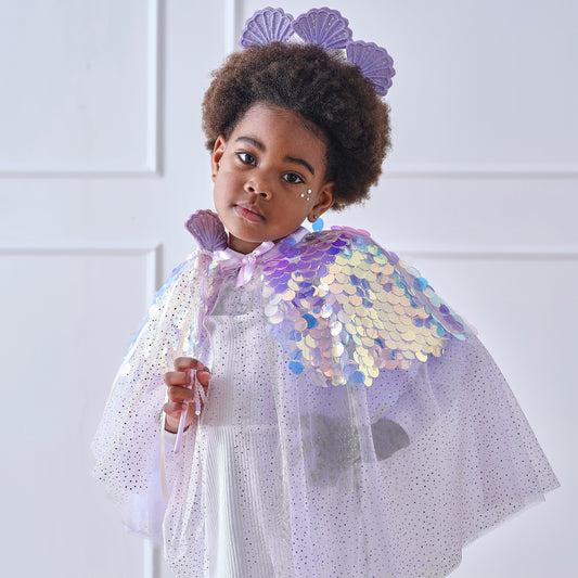Purple Sequin Mermaid Costume Cape- 4 Inner Pack