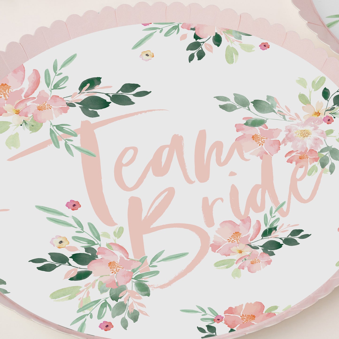 Team Bride Pink Floral Plates- 5 Inner Pack