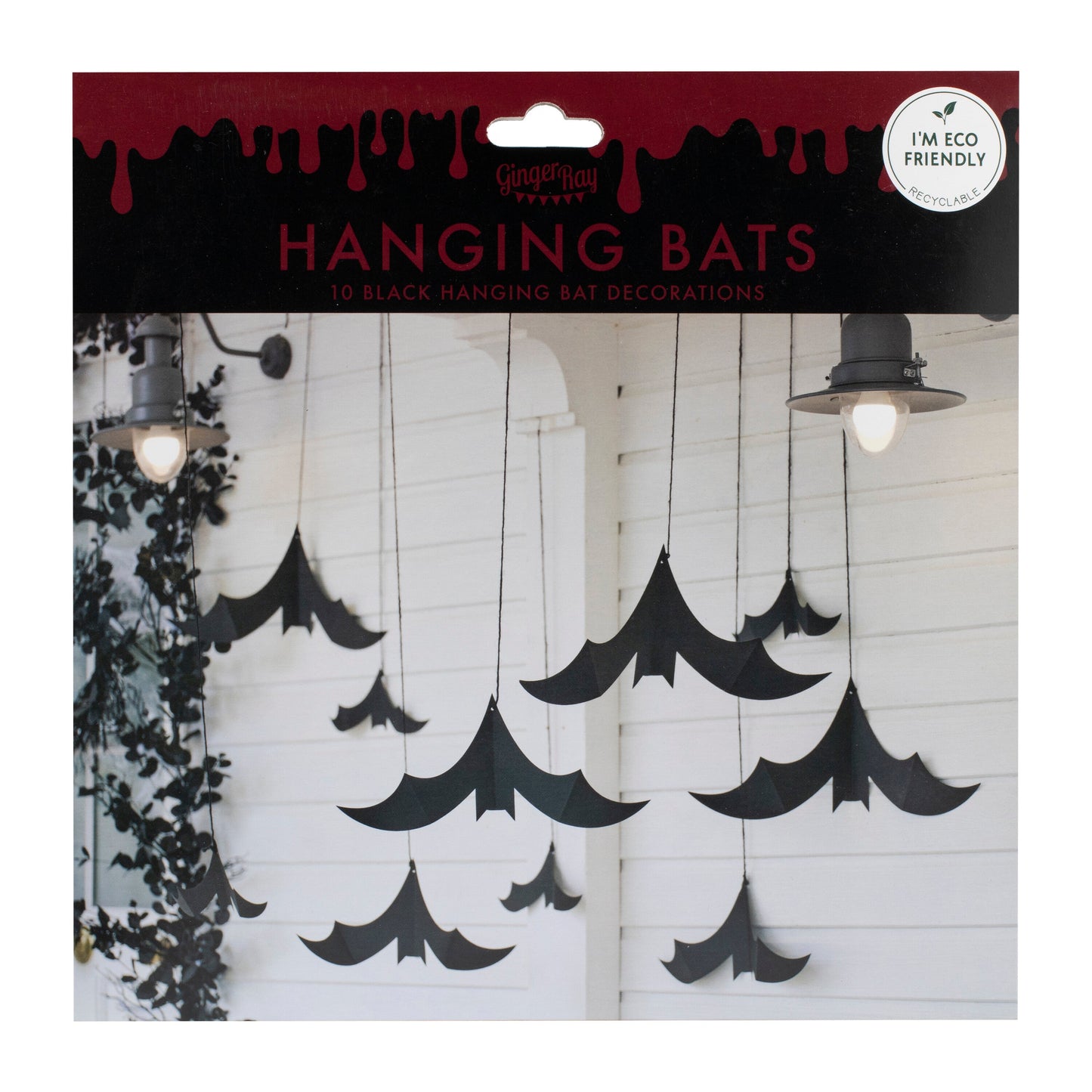 Hanging Bats Halloween Decoration- 5 Inner Pack