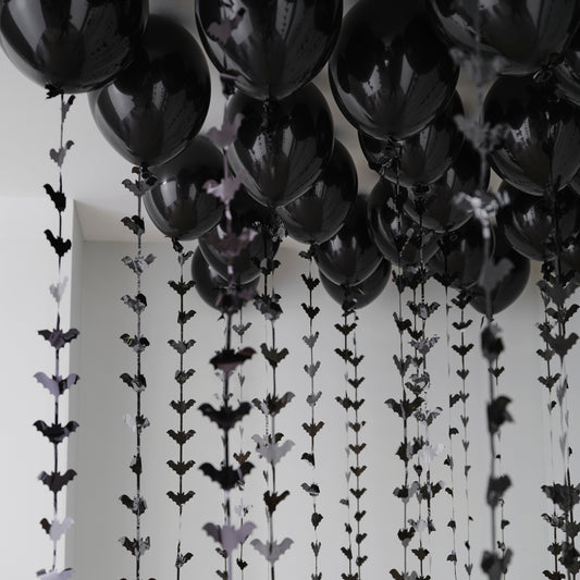 Halloween Balloons Ceiling Kit with Bat Balloon Tails- 5 Inner Pack
